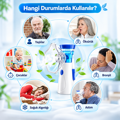 Nefivia™ Yeni Nesil Mesh Buhar Cihazı  – Sessiz, Hafif ve Taşınabilir