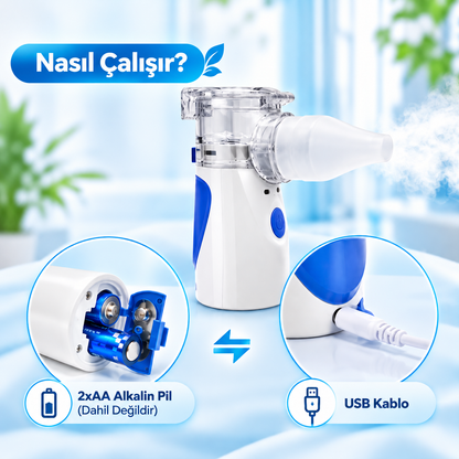 Nefivia™ Yeni Nesil Mesh Buhar Cihazı  – Sessiz, Hafif ve Taşınabilir